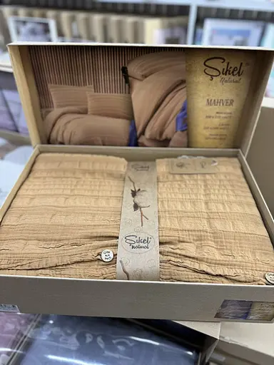 Постільна білизна Mahver Bej Муслін Sikel pbe0051688 - фото 1