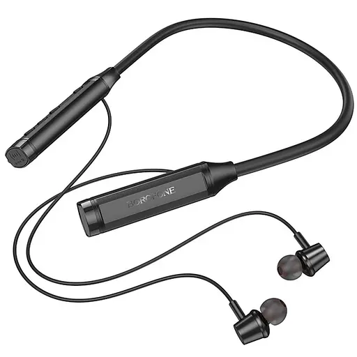 Бездротові навушники BOROFONE BE66 Motor neck-mounted BT headset Black - фото 2