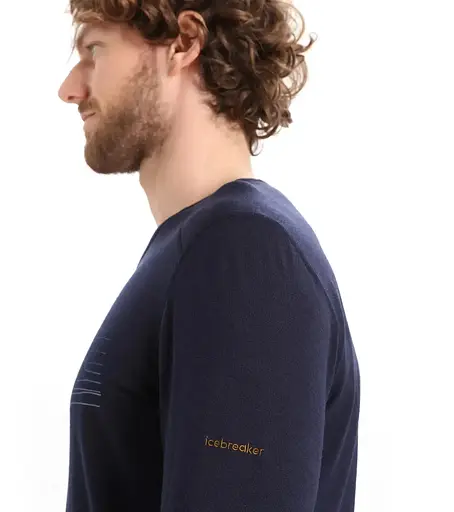 Термокофта Icebreaker 200 Oasis LS Crewe Ski Stripes Men M Midnight (1052-IB0 A56 HU401 M) - фото 5