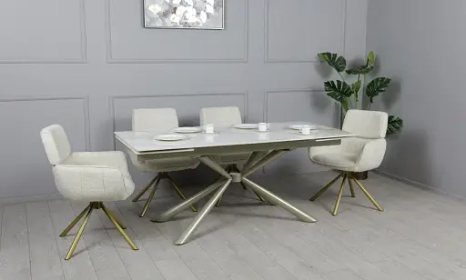 Стілець Артур з обертовим механізмом айворі - фото 12