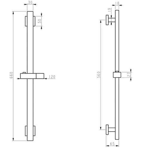 Штанга для душу нержавіюча сталь Wezer STK-02 Нержавіюча сталь - фото 2