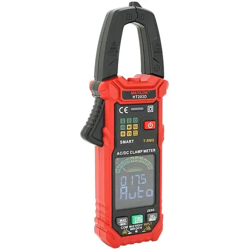 Токовые клещи Mayilon HT-203D измерения: V(AC/DC), A(AC), Ω, C, L(NCV), функции: Data Hold, прозвон, тест диодов - фото 2