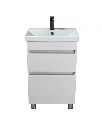 Тумба Мойдодир MoonShine 50 з умивальником Sempre 50 підлогова Білий - фото 4