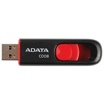 Флеш-накопичувач A-DATA USB USB 2.0 C008 16Gb Black/Red (AC008-16G-RKD) - фото 1