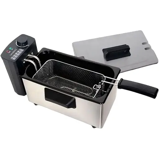 Фритюрниця електрична Luma Bella LB-60002 для приготування картоплі фрі на 3.5 л 2000 Вт Срібний - фото 1