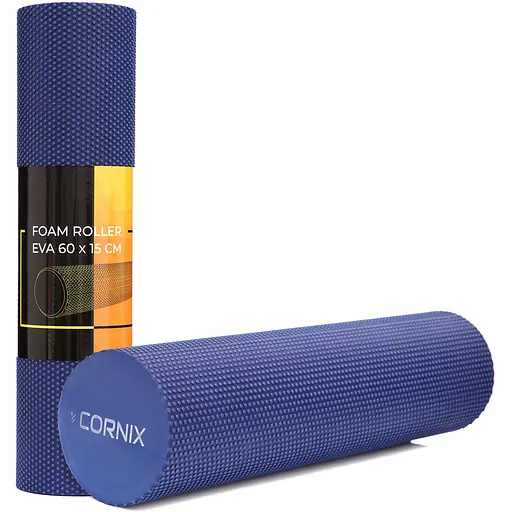 Масажний ролик Cornix EVA+ 60 x 15 см (валик, ролер) XR-0309 Navy Blue - фото 1