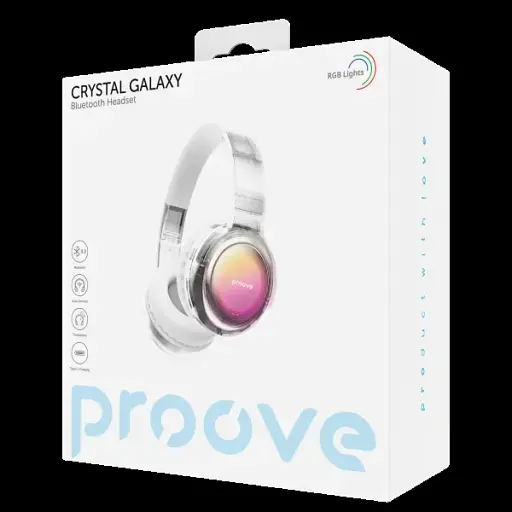 Навушники Proove Bluetooth Stereo Crystal Galaxy transparent white UA - фото 4
