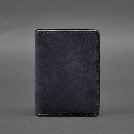 Кожаная обложка-органайзер для документов 6.1 синий Crazy Horse - фото 8