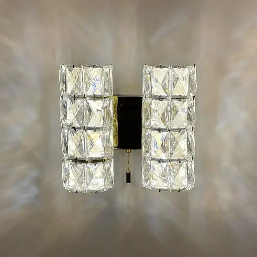 Золоте кришталеве бра на 3 світлових режими Арт. A 003/2 B GD Line F - фото 5