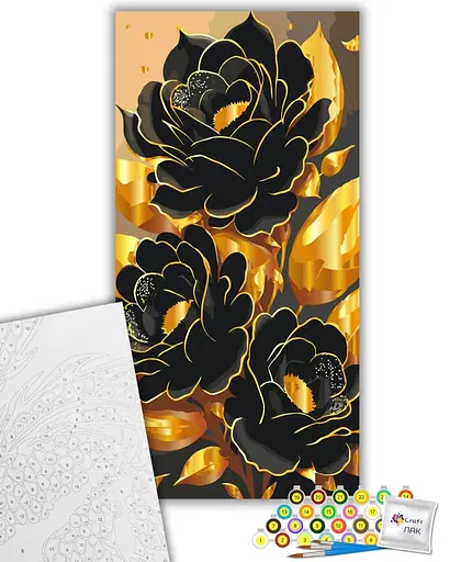 Набор для росписи ArtCraft Изящные цветы с металлизированными красками 40 x 80 см (11549-AC) - фото 2