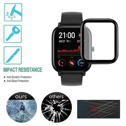 Защитная пленка Amazfeel для смарт-часов Amazfit GTS/GTS2 с рамкой 1 шт. - фото 4