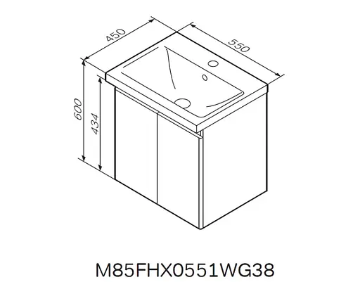 Тумба з раковиною AM.PM X-Joy підвісна 55 білий глянець M85-FHX0551-WC0551WG38 Білий - фото 2