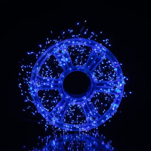 Новорічна гірлянда кімнатна роса 50 м 1500 LED Хвойна лапа зелений провід Синій Garlando D1500L50MGBL - фото 5