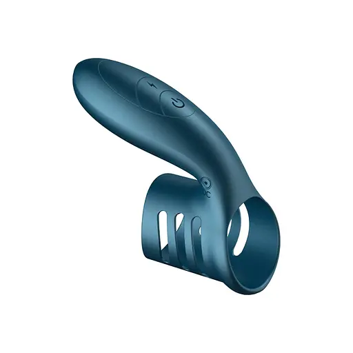 Насадка на пенис B - Series Fox Foxshow Wibrator Silicone Ring 11 см синий - фото 2
