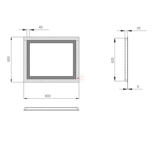 Дзеркало Sanwerk Лава "Квадра" 80x65 ZL0000160 - фото 5
