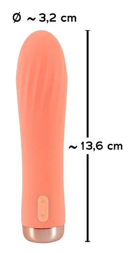 Вибратор Orion Peachy Mini Ribbed 13.6 см оранжевый - фото 6