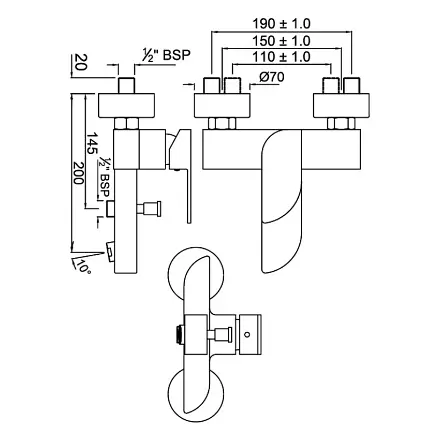 Смеситель для ванны Jaquar Alive ALI-CHR-85119 Хром - фото 2