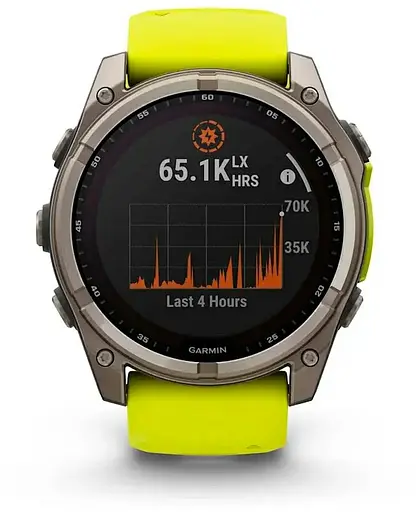 Смарт-годинник Garmin Fenix 8 51mm Solar Sapphire Titanium w. Amp Yellow/Graphite Silicone Band (010-02907-20/21) - фото 4