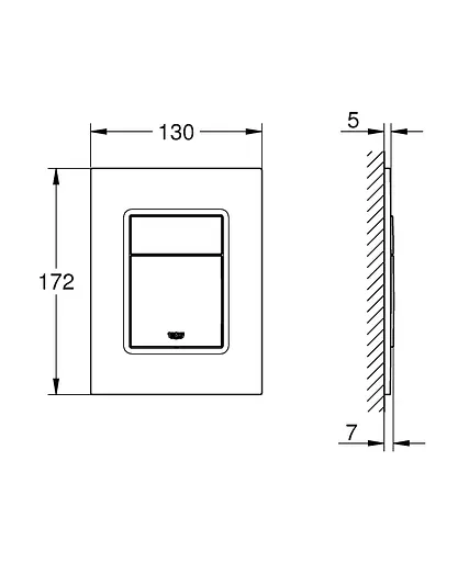 Панель змиву для прихованого бачка Grohe Skate Cosmopolitan S 37535SH0, Білий - фото 2