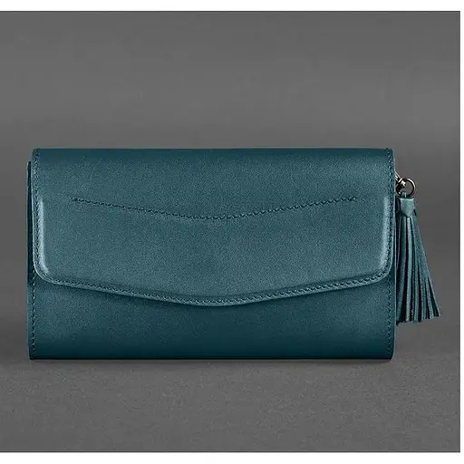 Шкіряна жіноча сумка Еліс зелена - фото 1