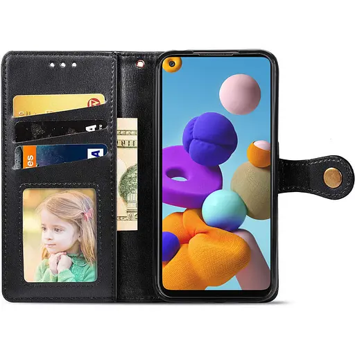 Чохол-книжка Getman Gallant (PU) для Samsung Galaxy A21s шкіряний чорний - фото 2