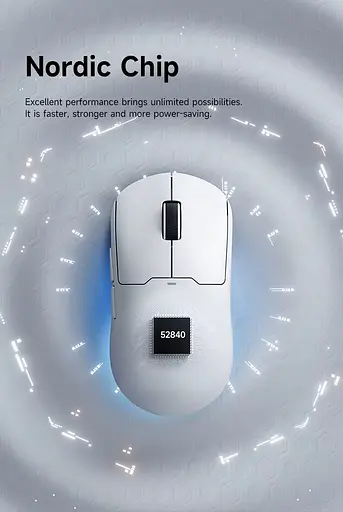 Компьютерная мышь MCHOSE A5 v2 Ultra беспроводная игровая PAW3395, 26000 DPI 2,4G+Bluetooth White  - фото 6