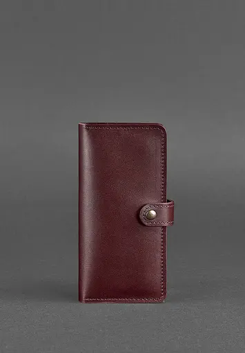 Кожаное женское портмоне 7.0 бордовое. - фото 3
