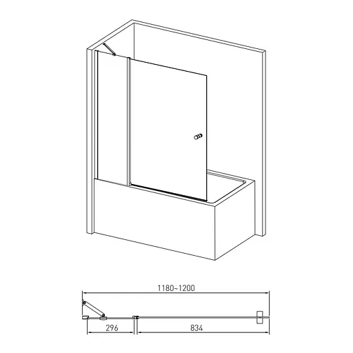 Шторка для ванни Volle 120 см 10-11-101 - фото 2