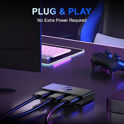 HDMI-переключатель 4K 60 Гц, PORTTA двунаправленный 2.0-переключатель 2 в 1 выходной разветвитель 1 в 2 выхода концентратор HDR HDCP2 - фото 5