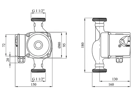 Циркуляционный насос Forwater 25/8-180 с гайками (CV019330) - фото 4