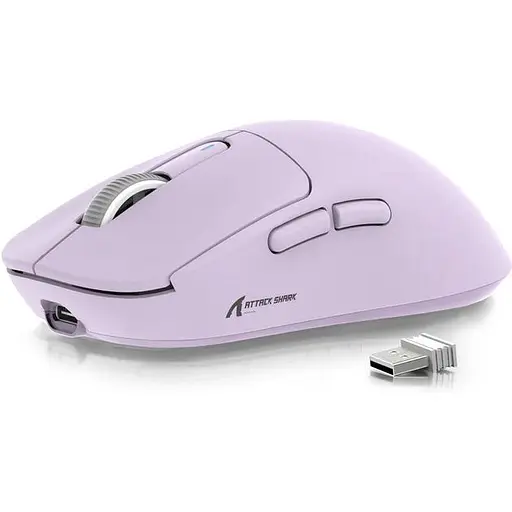 Мышка игровая беспроводная Attack Shark X3 PixArt PAW3395 26000DPI Lilac