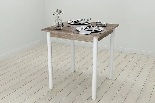 Стіл кухонний Ferrum-decor Агата 75x70x70 Білий ДСП Сонома Трюфель 16мм (FRD-106241)