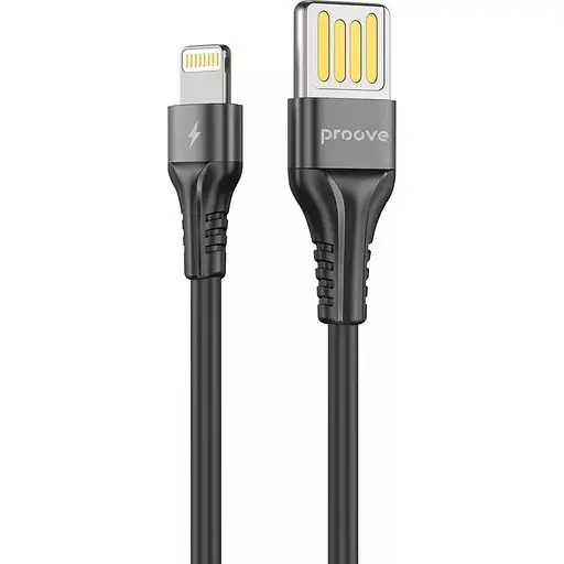Кабель Proove Double Way Silicone USB-A to Lightning 1m Black (CCDS20001101) [130727]