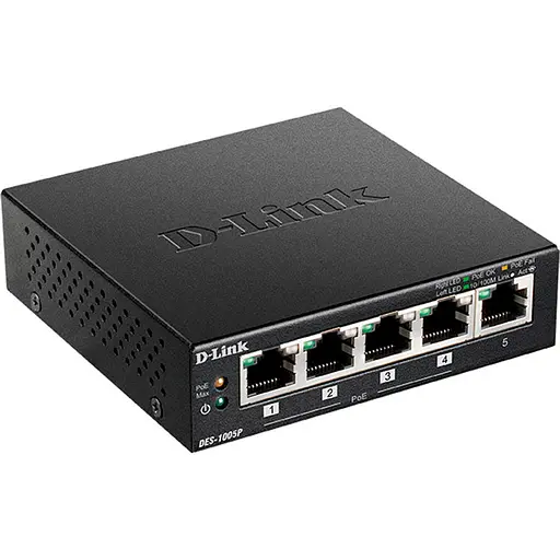 Комутатор D-Link DES-1005P 5 ports 10/100