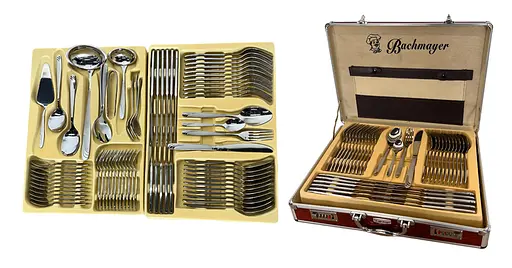 Набор столовых приборов Bachmayer BM-7204 на 12 персон в подарочном чемодане 72 предмета - фото 7