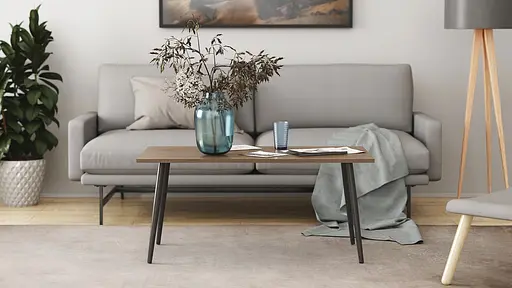 Стіл журнальний Монтана Ferrum-decor 45x100x50 Чорний метал ДСП Дуб Сонома Трюфель 16 мм (FRD-106715)