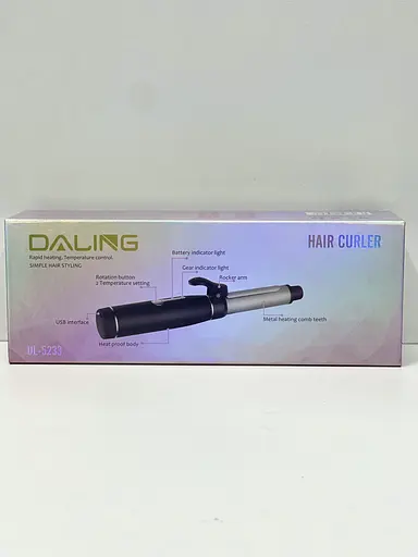 Акумуляторна плойка щипці Daling DL-5233 для завивки волосся 20мм Чорний - фото 7