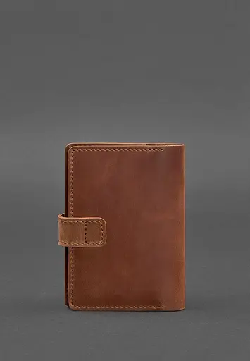 Кожаная обложка для паспорта 3.0 светло-коричневая Crazy Horse - фото 5