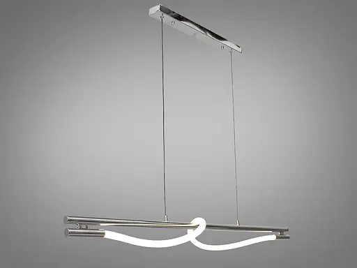 Сучасна світлодіодна люстра в кабінет з серії "Роуплайт", 32W, хром - фото 2