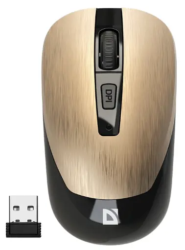 Мишка Defender Wave MM-995 Silent Wireless Gold (52994)