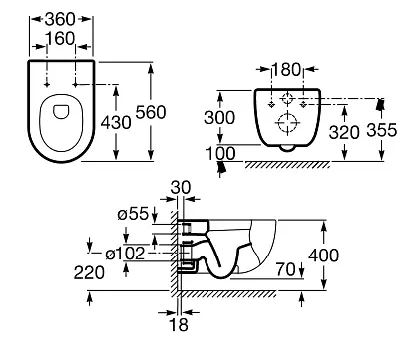 Унитаз подвесной Roca Meredian New A346247000, Белый - фото 2