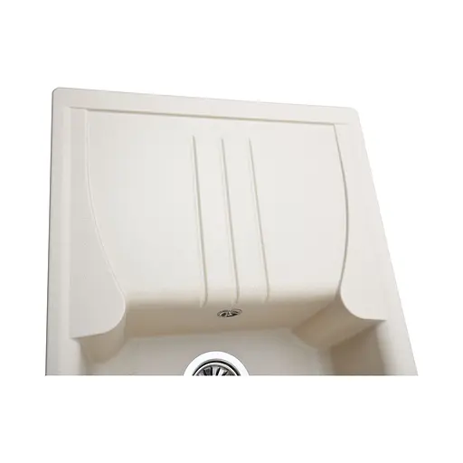 Гранитная мойка Globus Lux Balaton слоновая кость 680x500 мм, Бежевый - фото 5