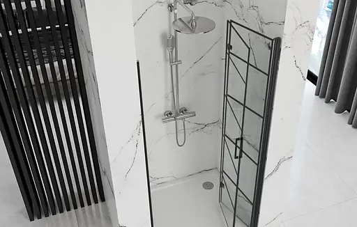 Душові двері Rea Molier 110 black REA-K5660, прозорий, чорний матовий - фото 2