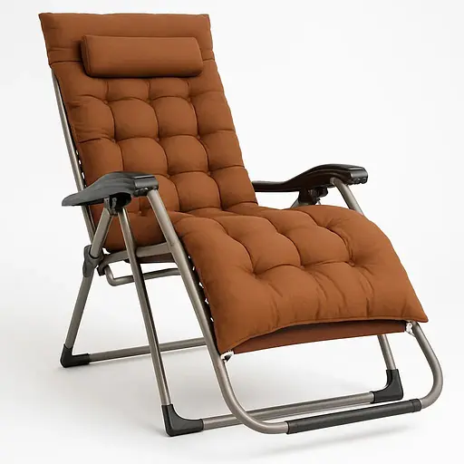 Розкладне крісло шезлонг Leobro Zero Gravity Premium Plus Коричневе (LB-ZGC-E1-BRN) - фото 1