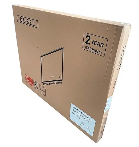 Зеркало Dusel DE-M2071D 80 см с часами, Белый - фото 5