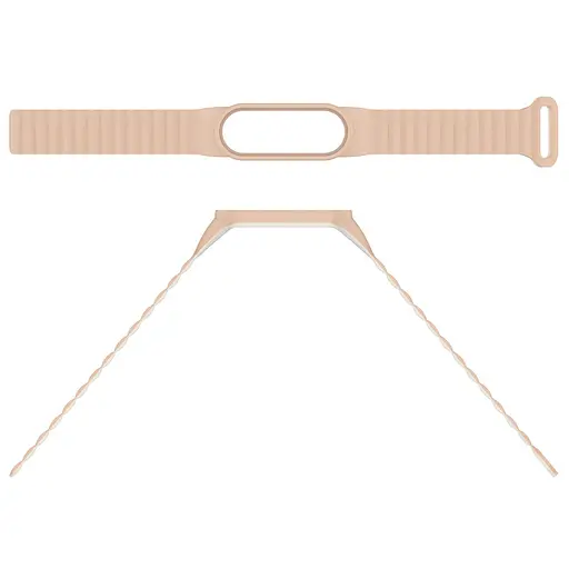 Ремешок Dual-color Magnetic для Xiaomi Mi Band 7/6/5/4/3 Beige/White - фото 4