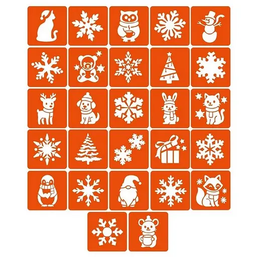 Набор трафаретов для био-тату "Зима" Fresh Tattoo zima_5x5_27_1, 5х5 см - фото 1