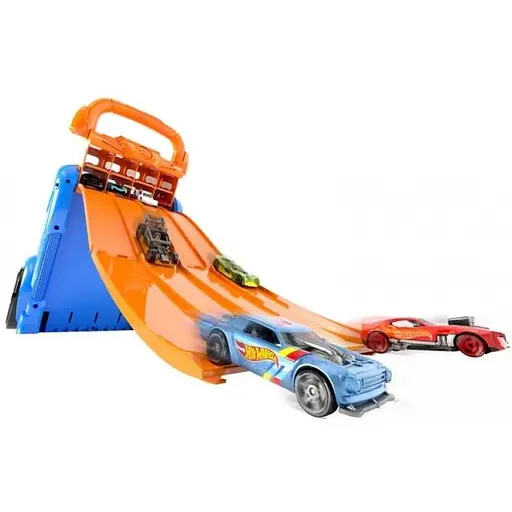 Портативный трек-контейнер Hot Wheels с 4 параллельными дорожками (HWCC14) - фото 6
