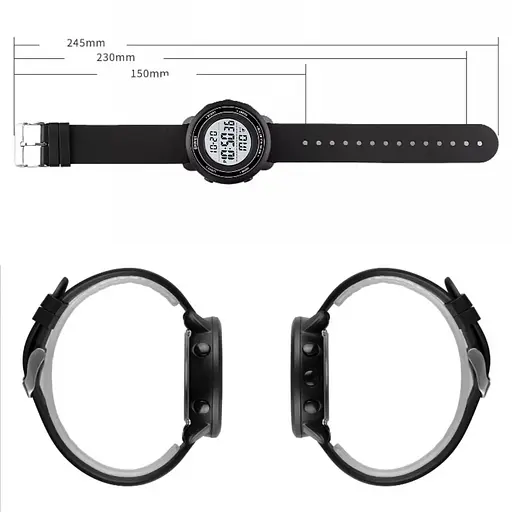 Спортивний чоловічий годинник Skmei 1736 (Чорний з білим циферблатом) - фото 8