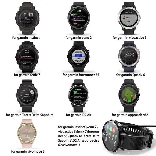 Зарядное устройство для смартчаса Garmin Fenix ​​5/5S/5X/5X Plus/6/6S/6X Pro/7/7S/7X (USB-прямой вход) - фото 8